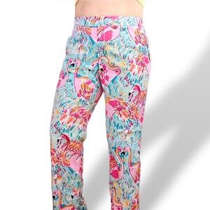 Lilly Pulitzer Women's Colorful 'Peel & Eat Flamingo & Shrimp" Pants Size‎ 4